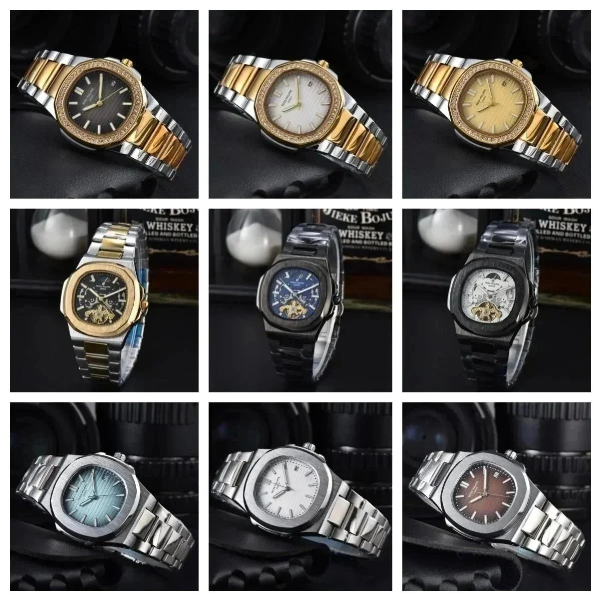 Patek Philippe Nautilus Luxury Watch Gold-Silver Two-Tone Dial