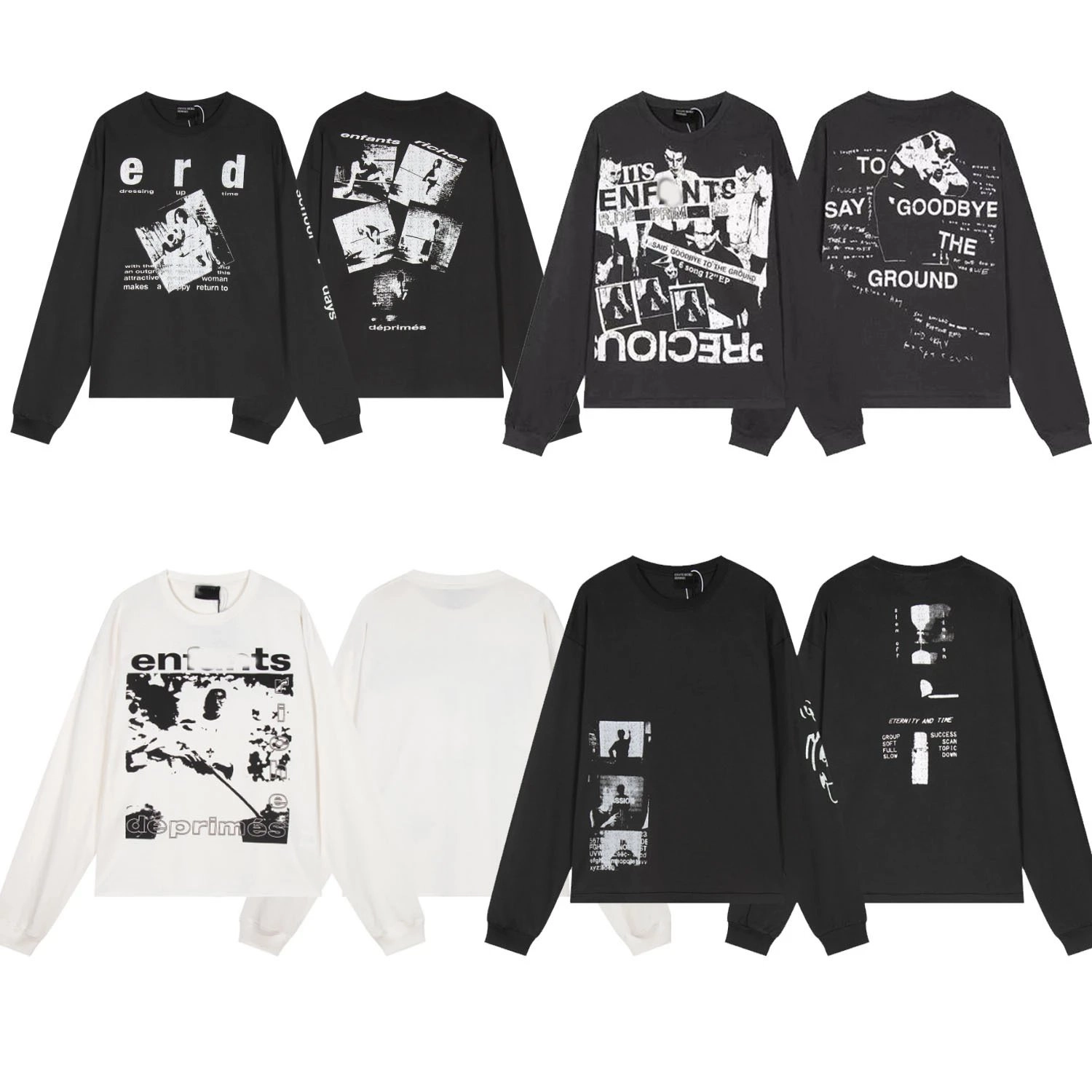 Enfants Riches D&eacute;prim&eacute;s Distressed Graphic Long Sleeve Tee Black