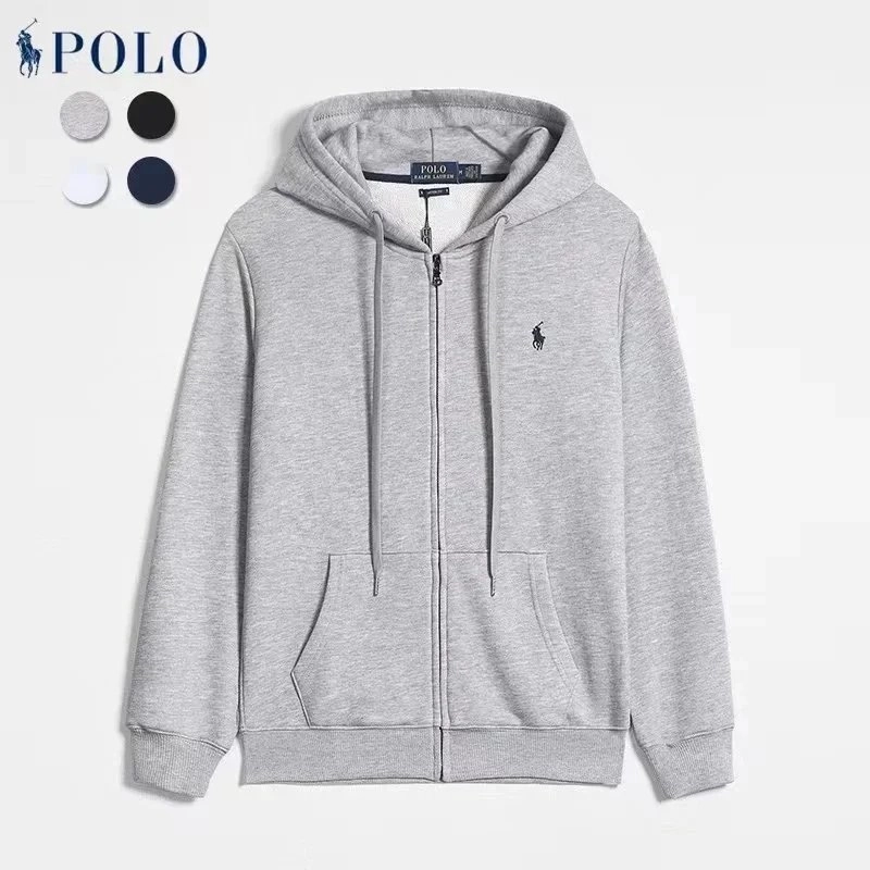 Polo Ralph Lauren Classic Fit Full-Zip Hoodie - Heather Gray