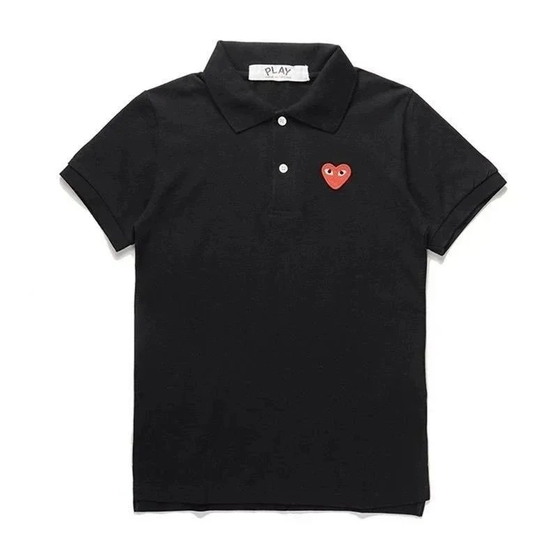 Comme des Gar&ccedil;ons PLAY Black Polo Shirt with Red Heart Logo