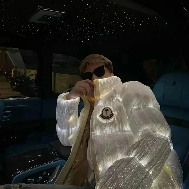 Moncler Genius 1952 Fiber-Optic Illuminated Puffer Jacket White