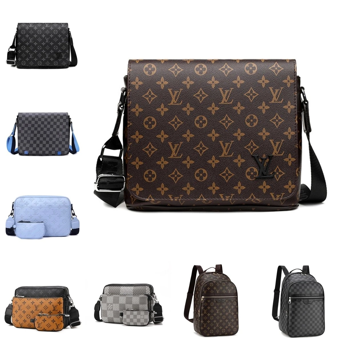 Louis Vuitton Monogram Canvas Messenger Bag with LV Clasp