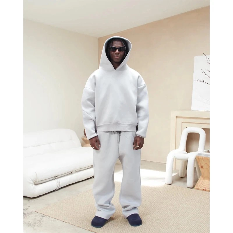 Yeezy Season 6 Oversized Hoodie - Light Grey Cropped Fit