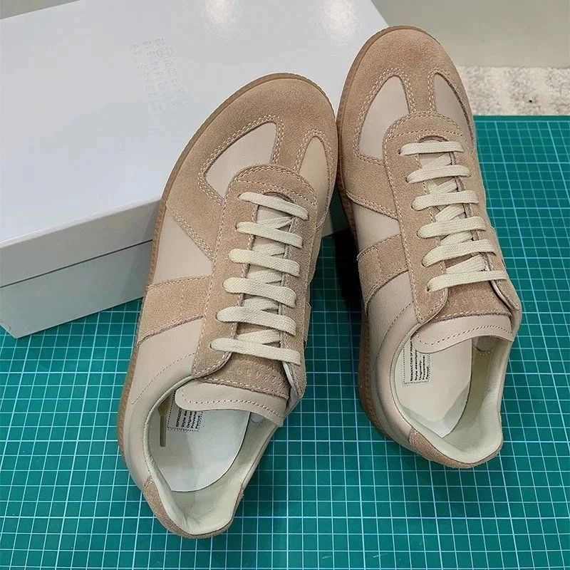 Maison Margiela Replica Sneaker Beige Suede Leather Patchwork