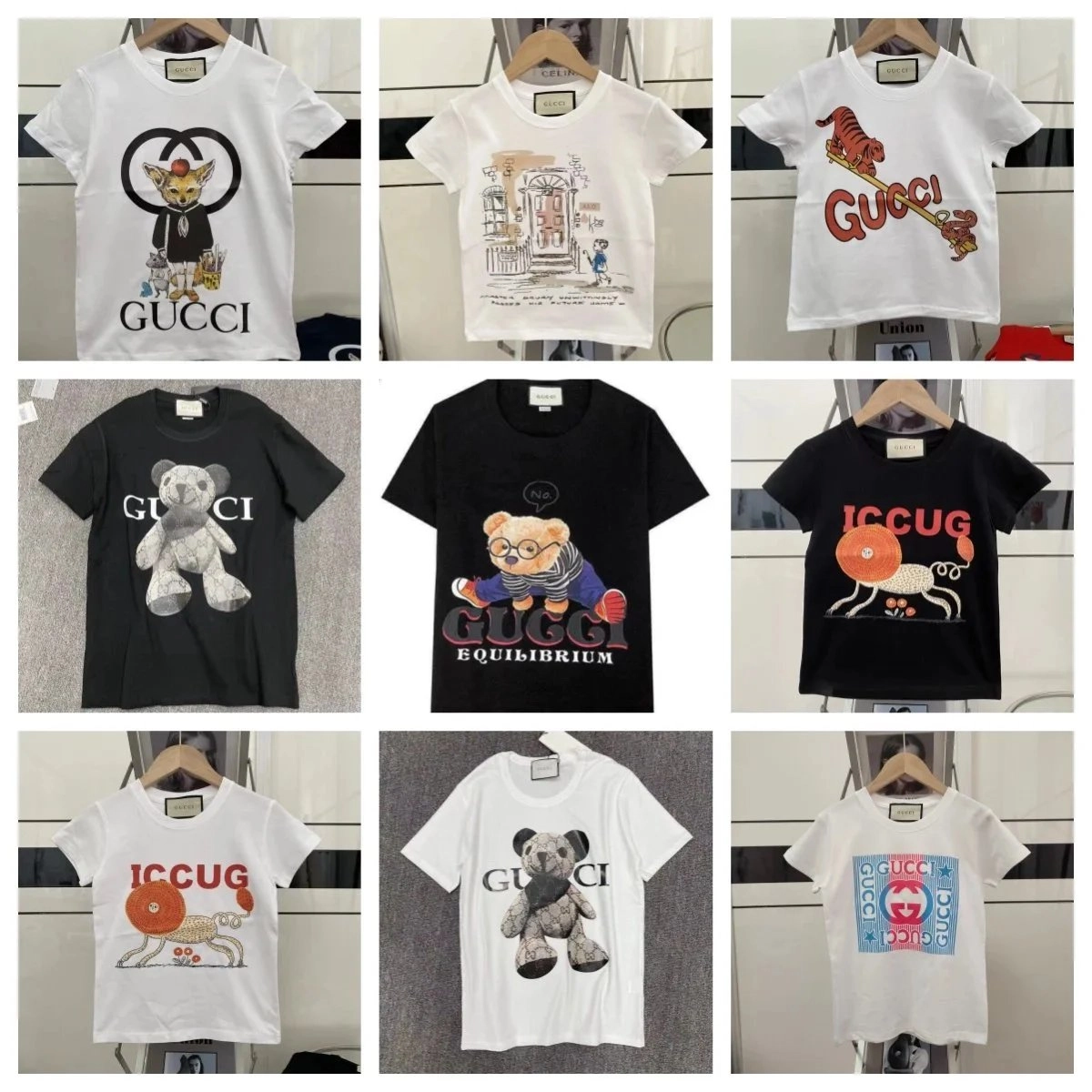 Gucci Kids White T-Shirt with Fox in Double G Logo Print