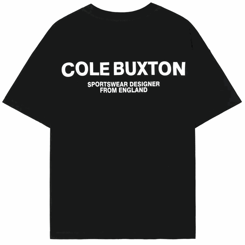 Cole Buxton Black Graphic Tee - Sportswear Designer from England