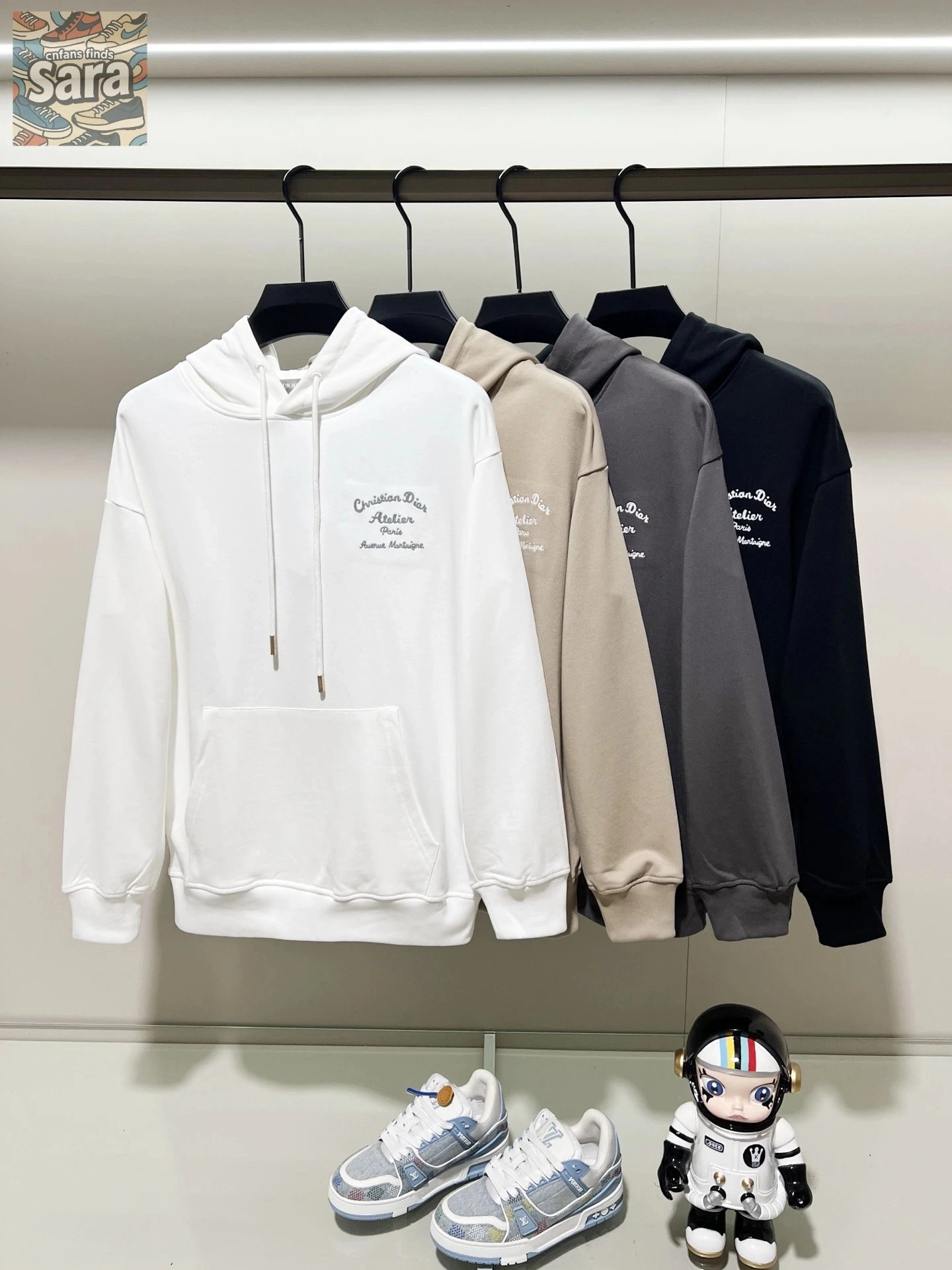 Dior Atelier Paris Embroidered Hoodie - White Beige Gray Black