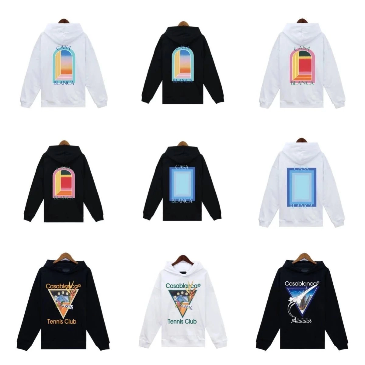 Casablanca Tennis Club Hoodie - Arch Gradient Print White