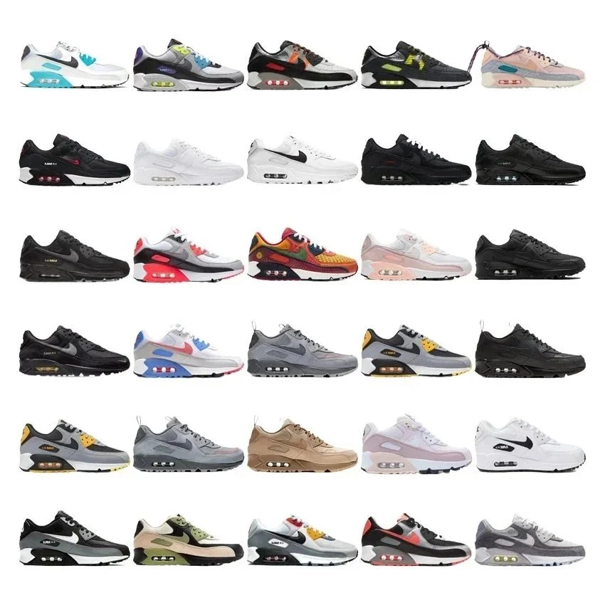 Nike Air Max 90 White Black Volt Green Mesh Upper Cushioned Sole