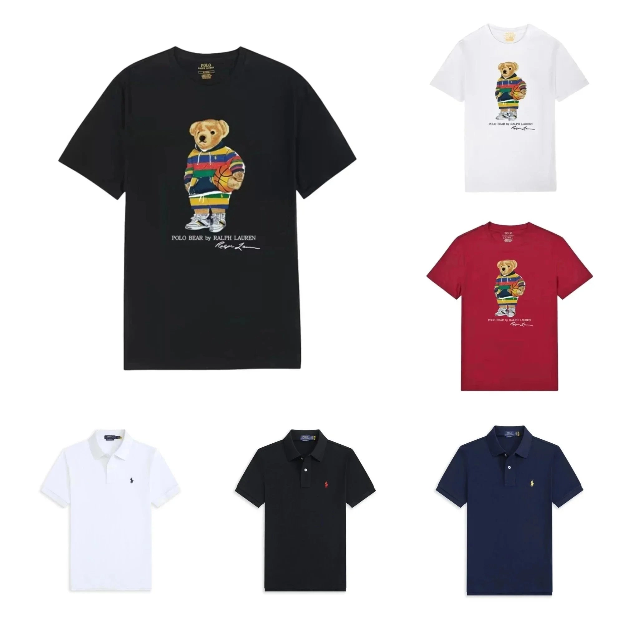 Ralph Lauren Polo Bear Graphic T-Shirt Black Rainbow Hoodie Bear