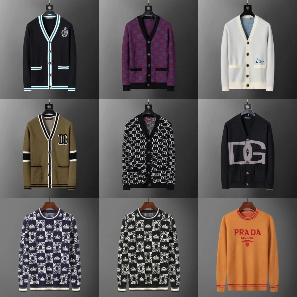 Dolce & Gabbana Crown Logo Knit Cardigan Navy Blue