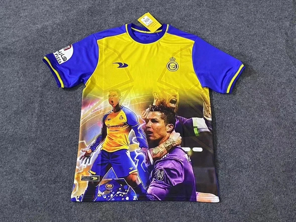 Al Nassr FC Cristiano Ronaldo Graphic Jersey Yellow-Blue
