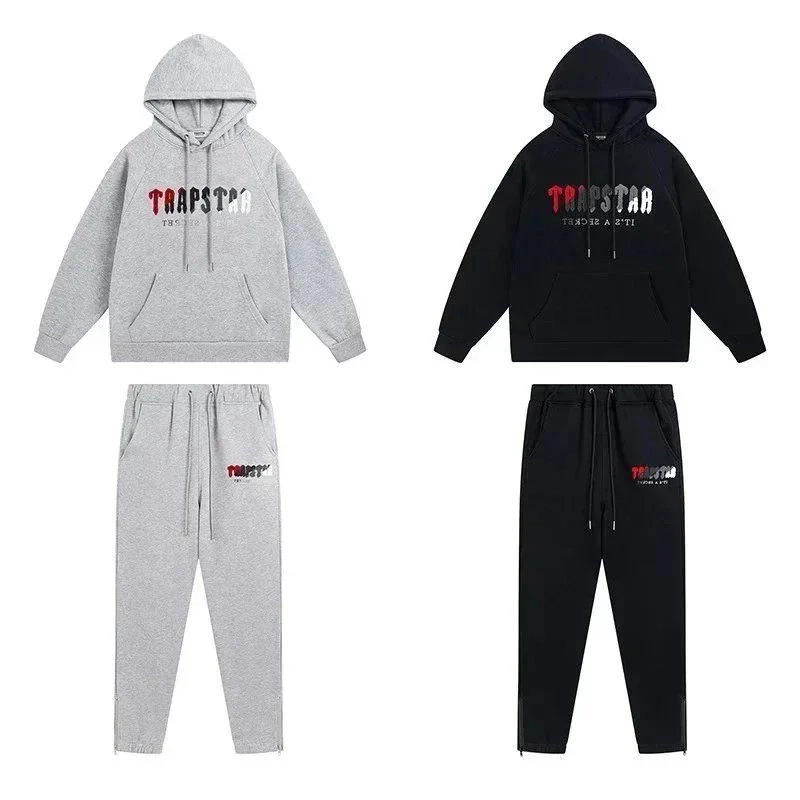 Trapstar Logo Hoodie and Jogger Set - Grey or Black