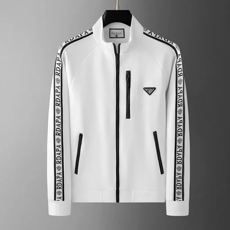 Prada RDAPA Logo Tape White Track Jacket with Triangle Badge