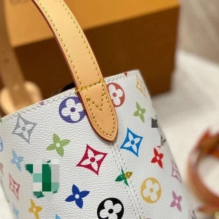 Louis Vuitton Multicolor Monogram White Bucket Bag