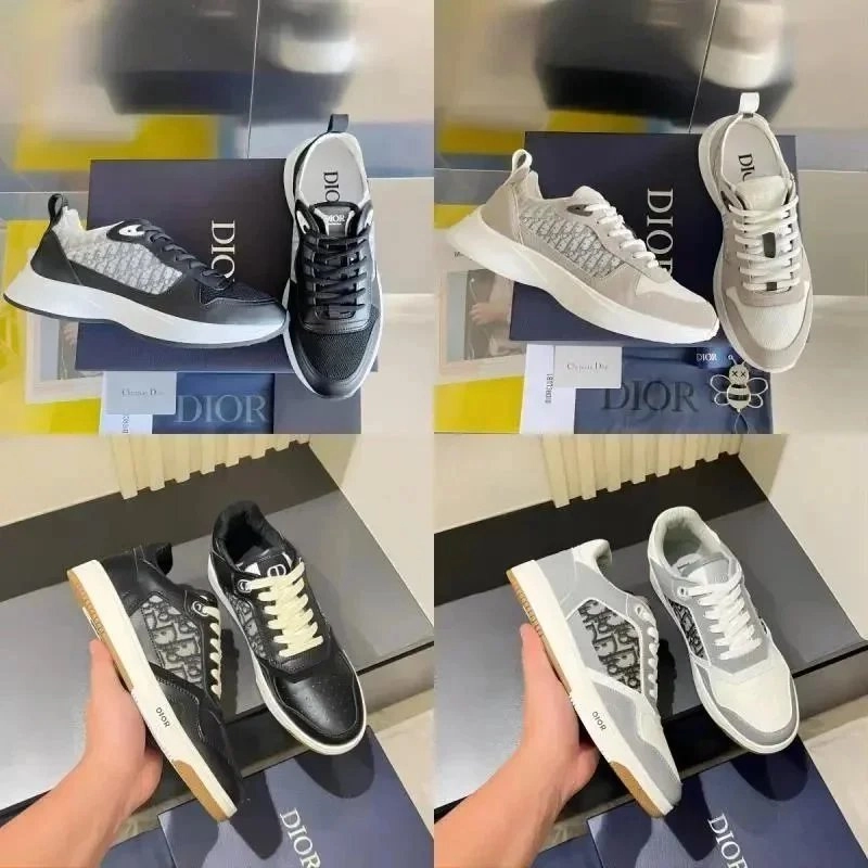 Dior B23 Low-Top Sneakers with Oblique Pattern and Chunky Sole