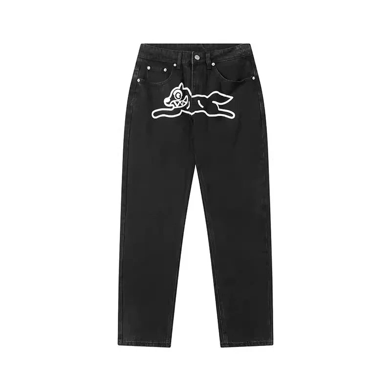 Bape Black Denim Jeans with White Running Ape Logo