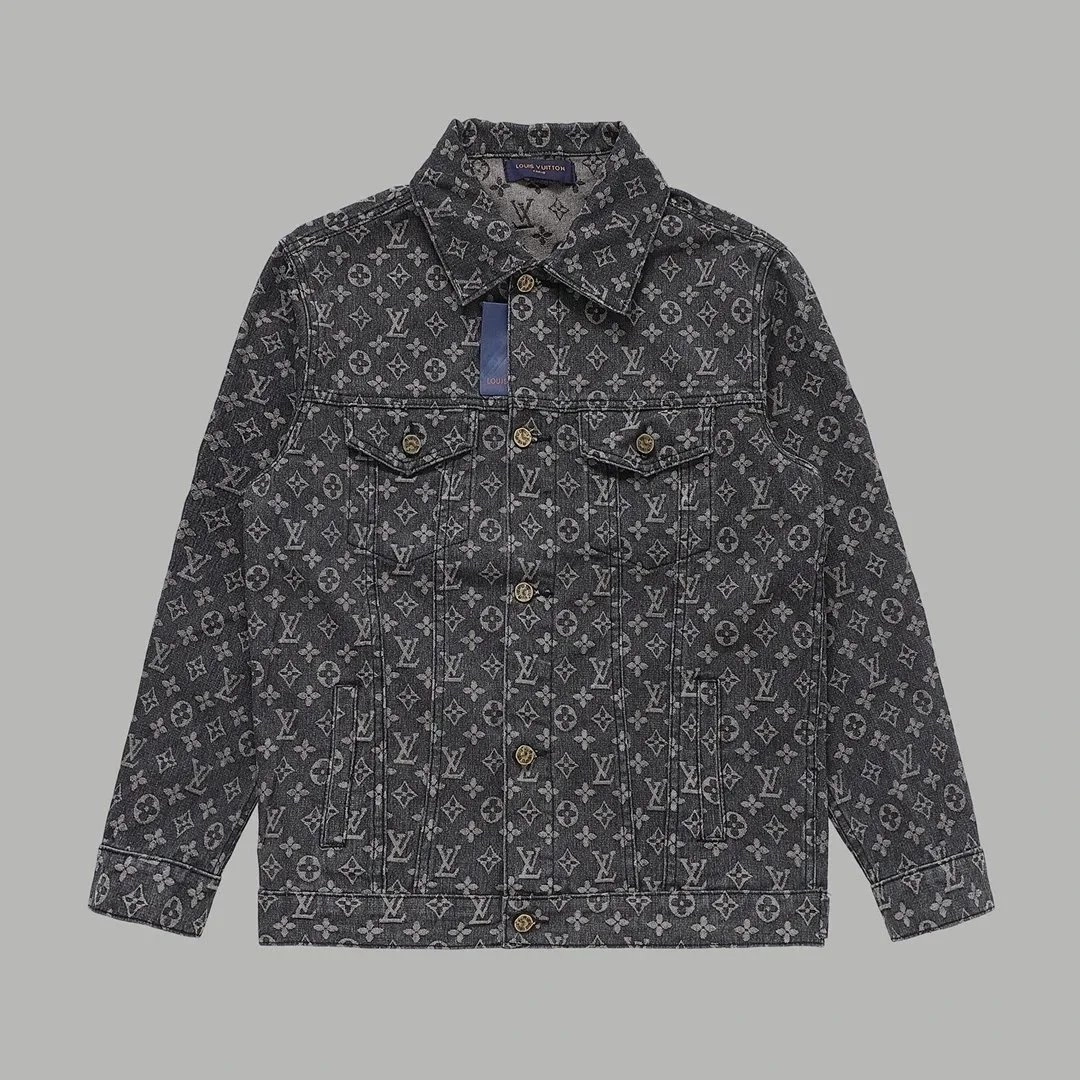 Louis Vuitton Monogram Denim Trucker Jacket Black
