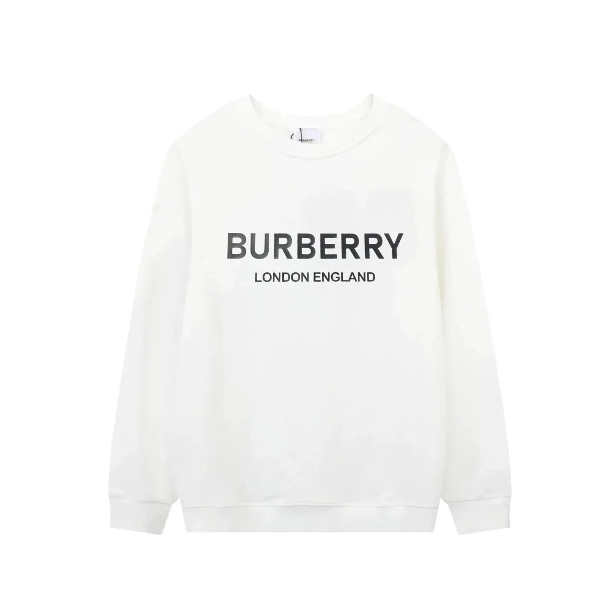 Burberry London England Logo Print White Crewneck Sweatshirt