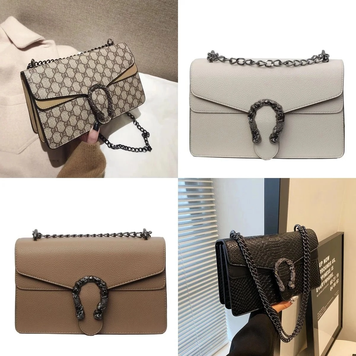 Gucci Dionysus GG Marmont Small Shoulder Bag - Beige Canvas