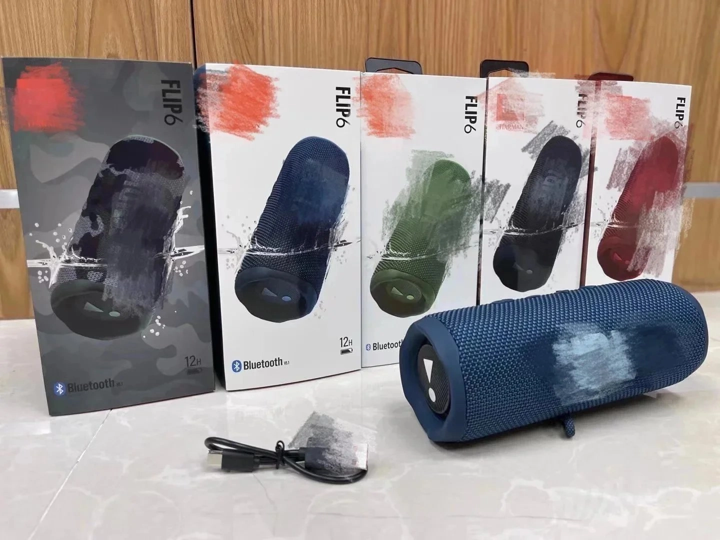 JBL Flip 6 Portable Bluetooth Speaker - Deep Blue Water-Resistant Design
