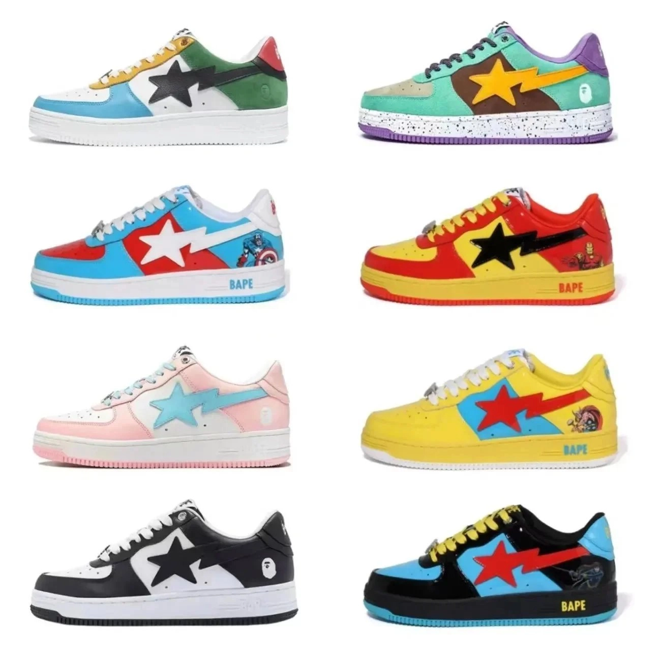 BAPE STA Low Top Sneaker Multicolor Star Graphic Design