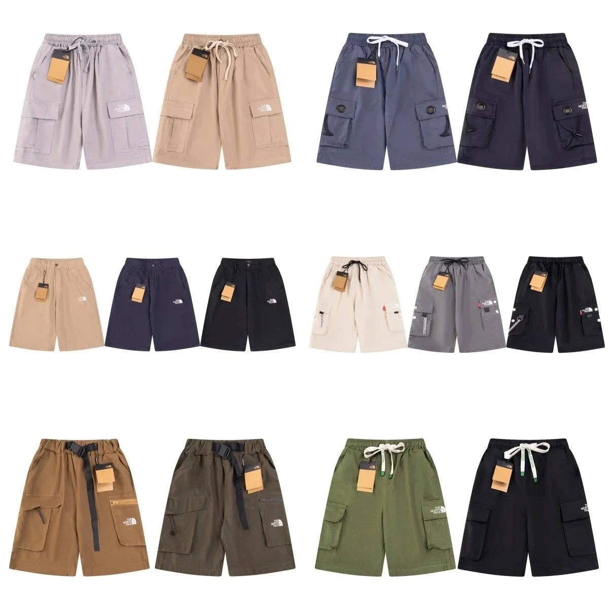 The North Face Cargo Shorts with Drawstring Waist and Multiple Pockets
