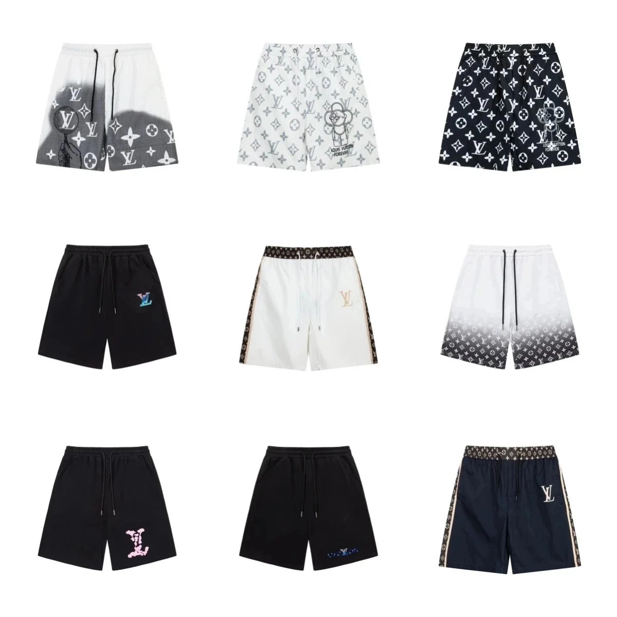 Louis Vuitton Monogram Gradient Swim Shorts with Cartoon Print