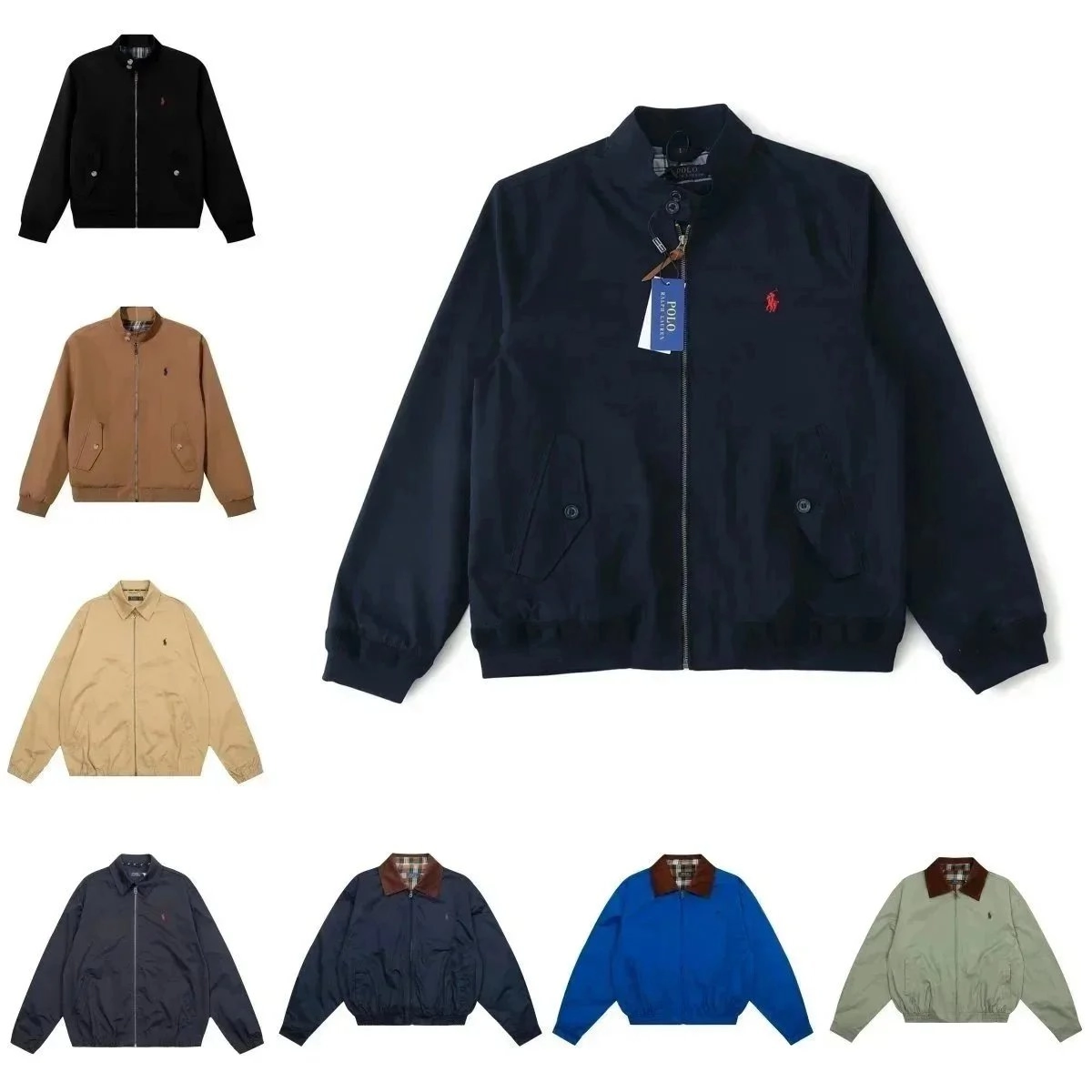 Polo Ralph Lauren Harrington Jacket Navy with Red Pony Logo
