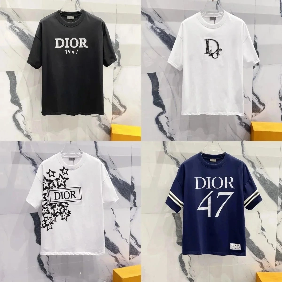 Dior 1947 Logo Oversized T-Shirt Black Cotton