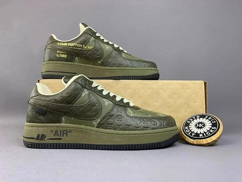 Louis Vuitton x Nike Air Force 1 Olive Monogram Camo