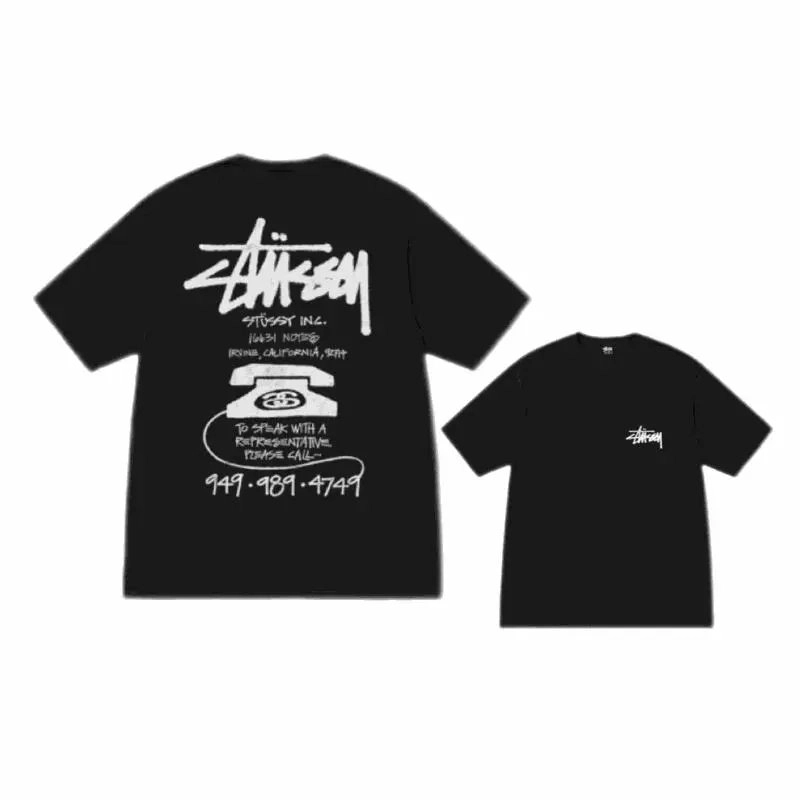Stussy Black Telephone Graphic T-Shirt
