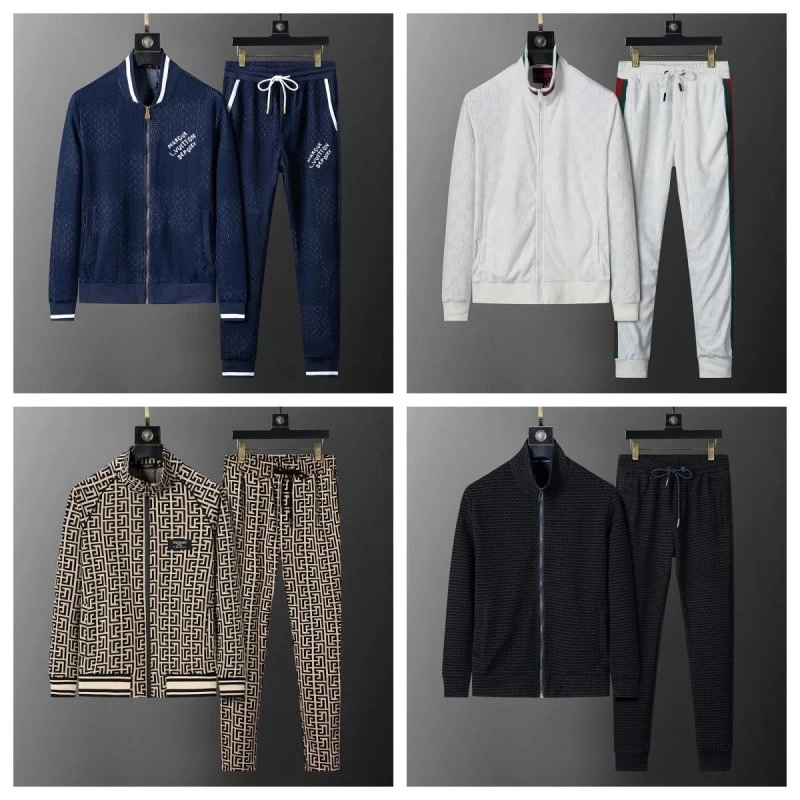 Versace Medusa Logo Embroidered Track Suit Navy Blue