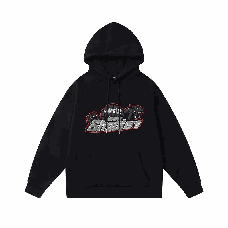 Trapstar London Shooters Black Hoodie with Panther Graphic