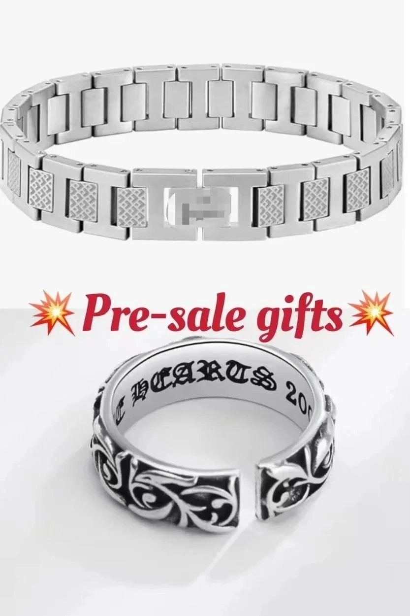 Chrome Hearts Silver Link Bracelet with Geometric Pattern