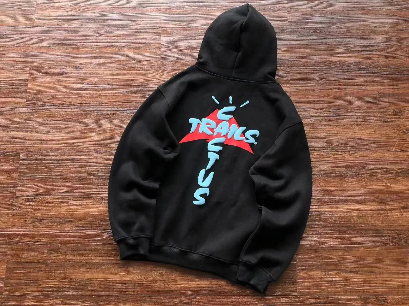Cactus Jack Trails Black Hoodie with Red Triangle Logo