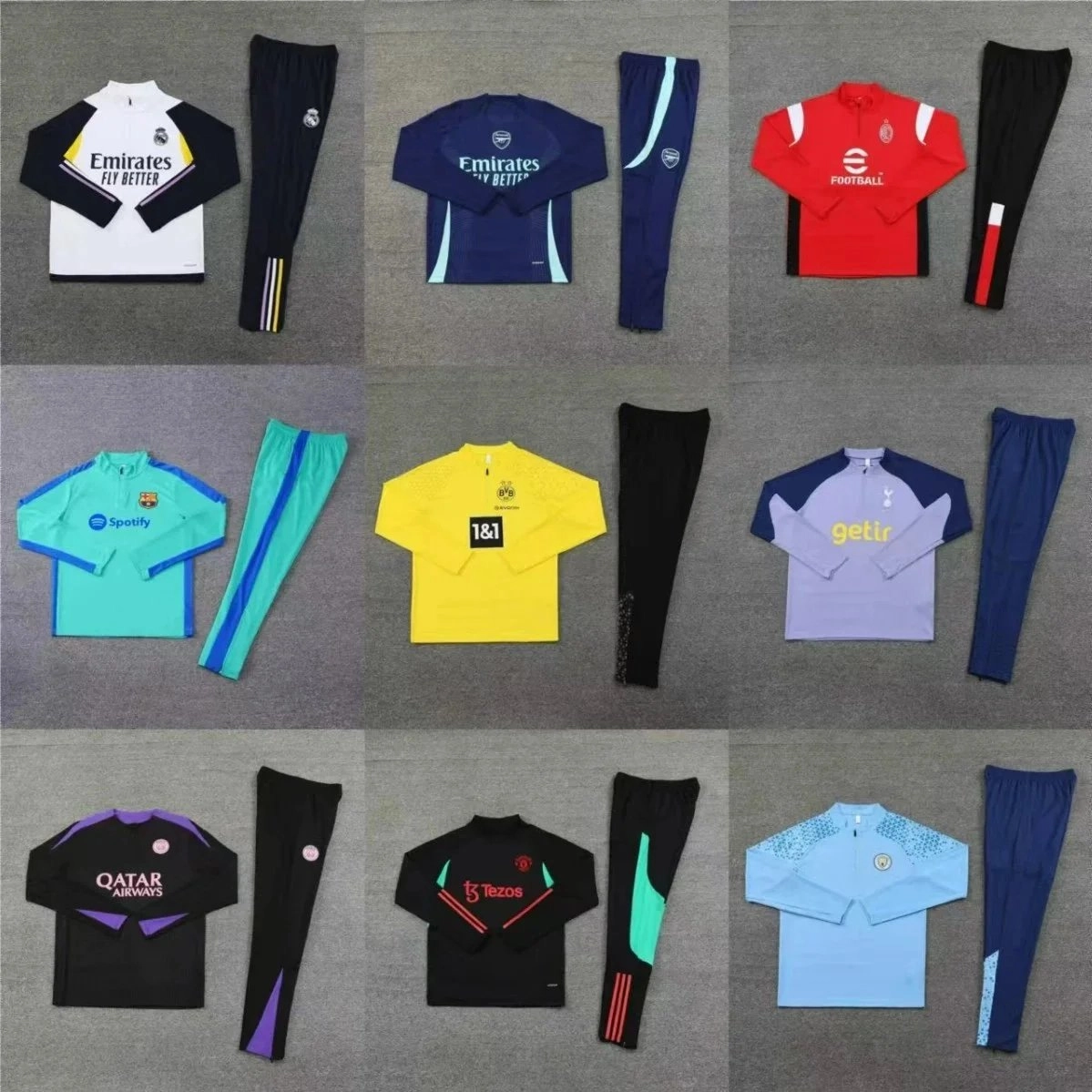 Real Madrid Training Set White-Black Yellow 2023 Emirates Sponsor