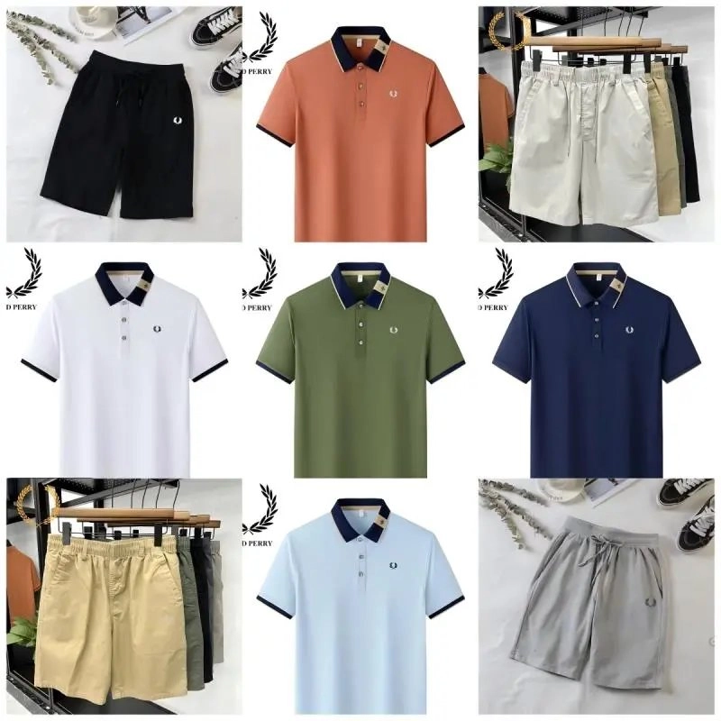 Fred Perry Twin-Tipped Polo Shirt - Orange with Navy Collar