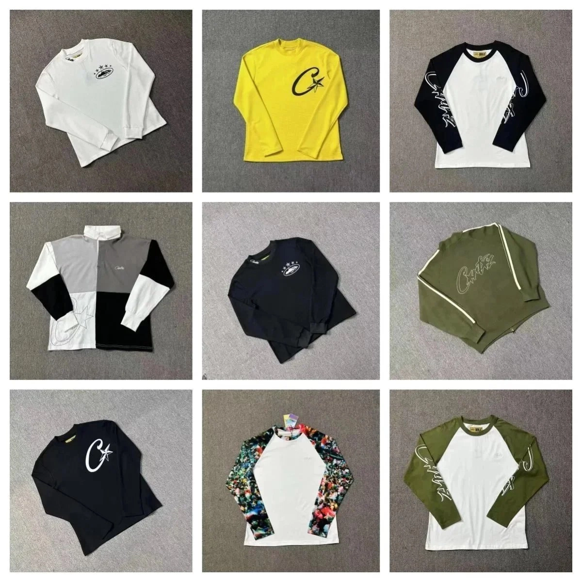 Cavalli Long Sleeve Raglan Tee with Script Logo - Olive White