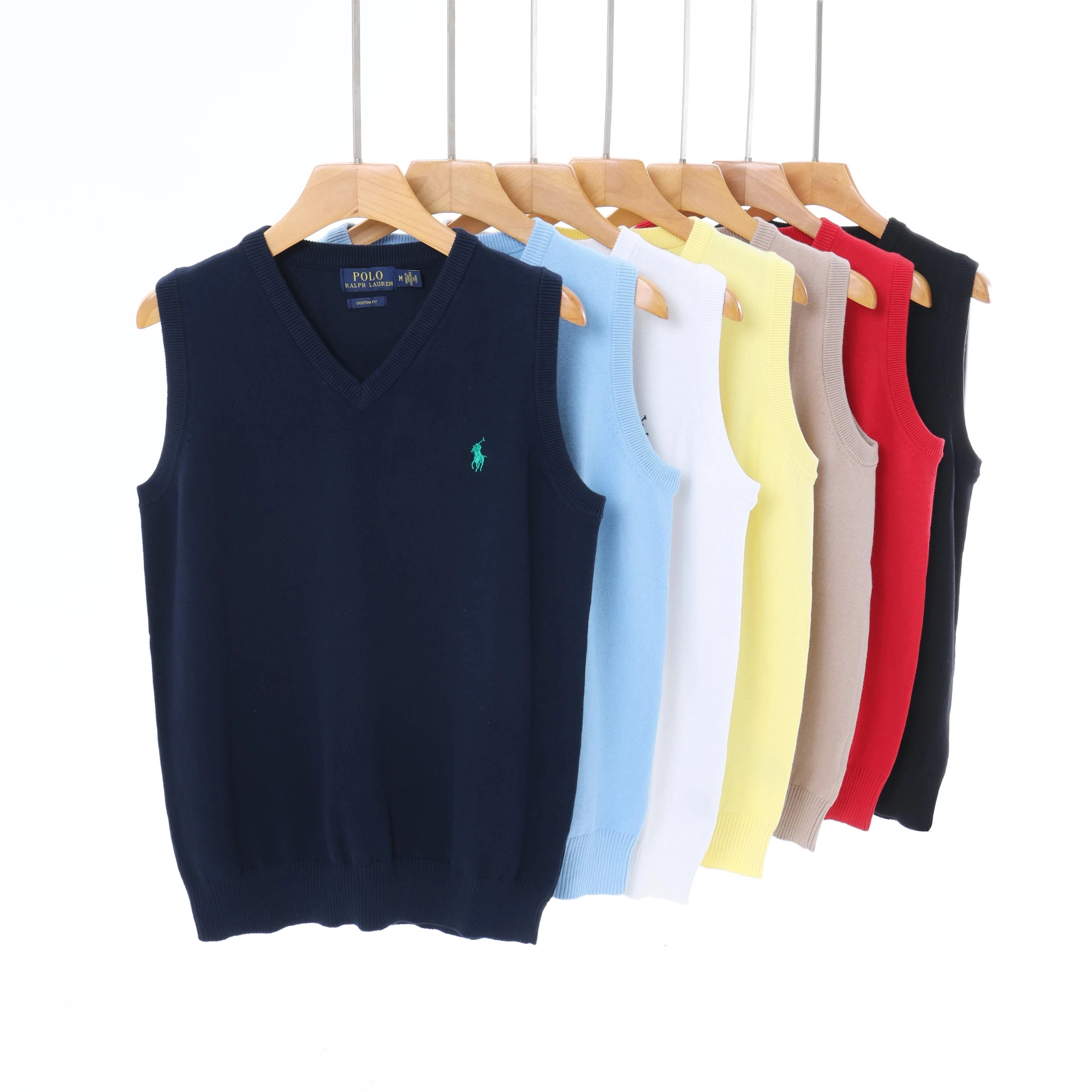 Polo Ralph Lauren V-Neck Knit Sweater Vest Navy Blue