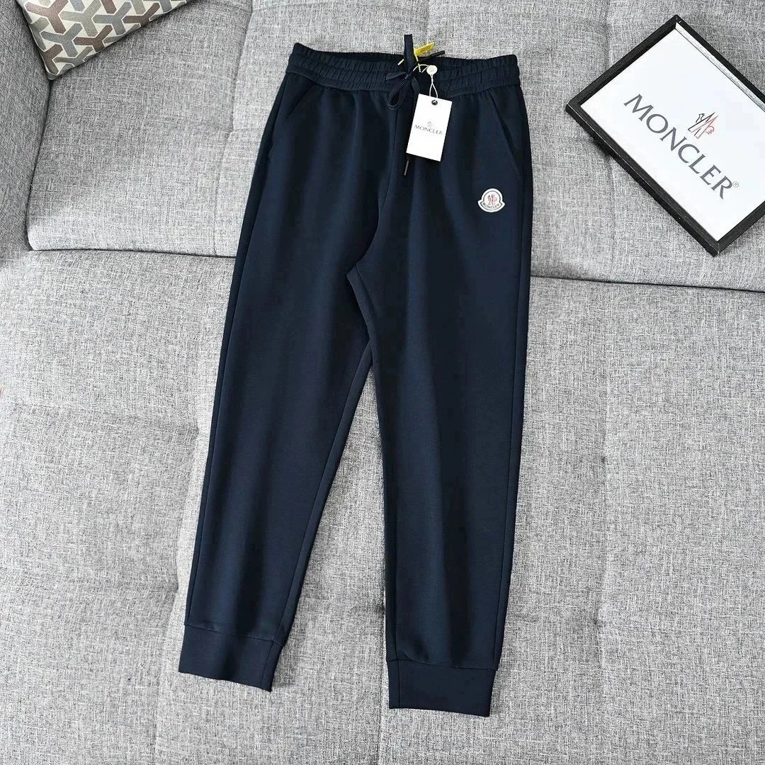 Moncler Logo Embroidered Navy Blue Jogger Pants