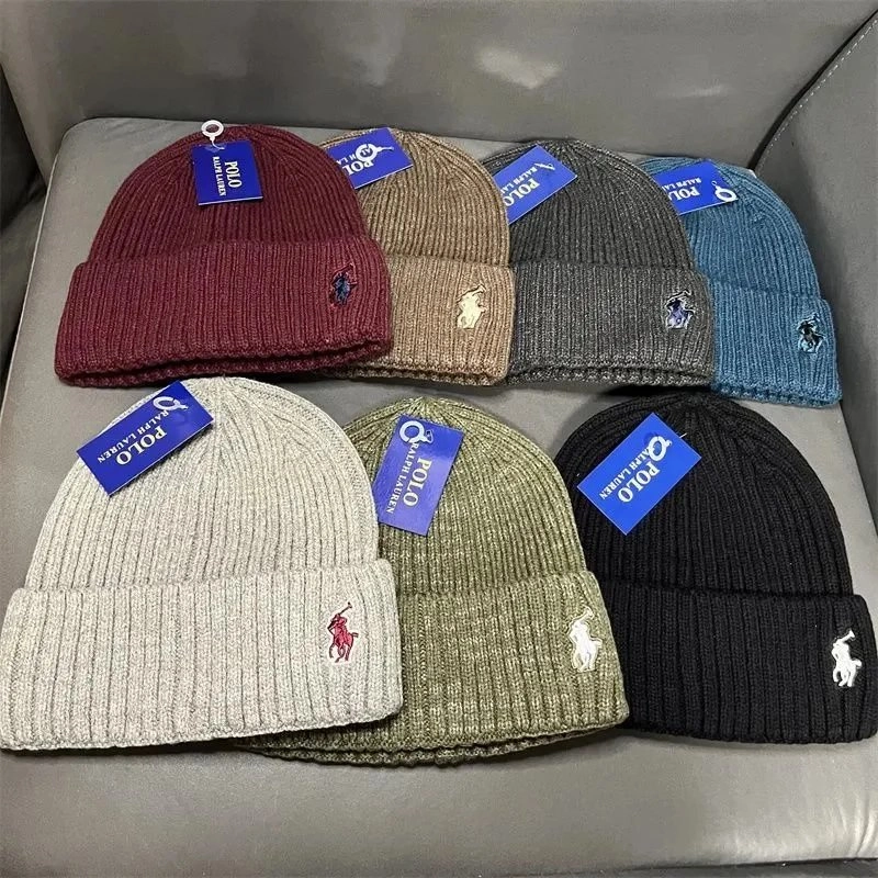 Polo Ralph Lauren Ribbed Knit Beanie with Embroidered Pony Logo