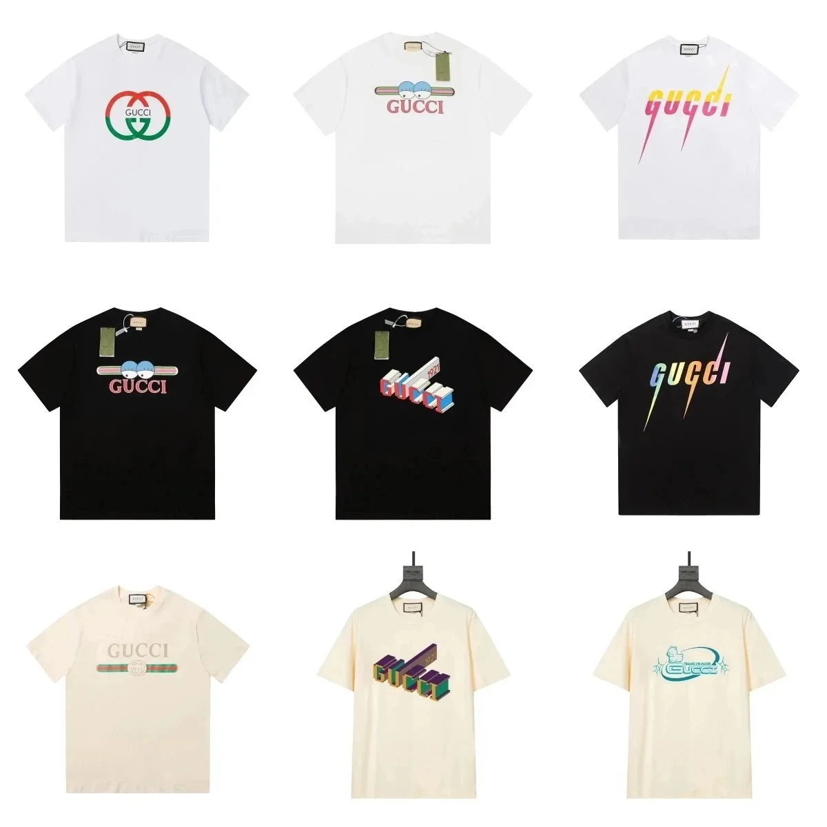 Gucci Interlocking GG Logo White T-Shirt with Red Green Web