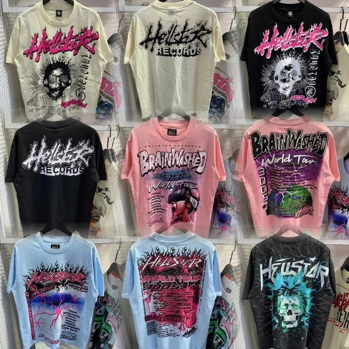 Hellstar Brainwashed World Tour 3005 Graphic T-Shirt Pink