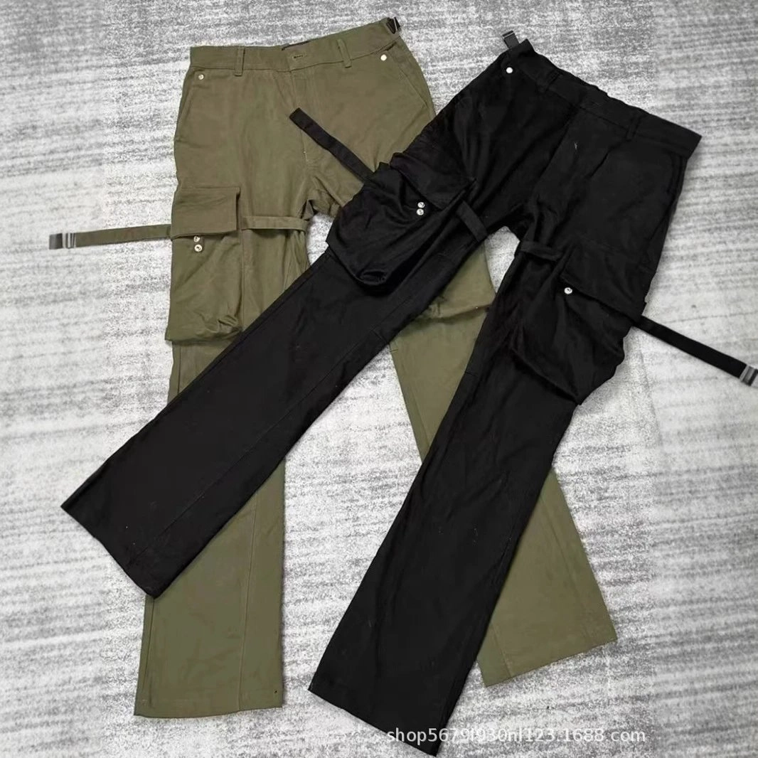 Cargo Pants with Detachable Straps - Black and Olive Green