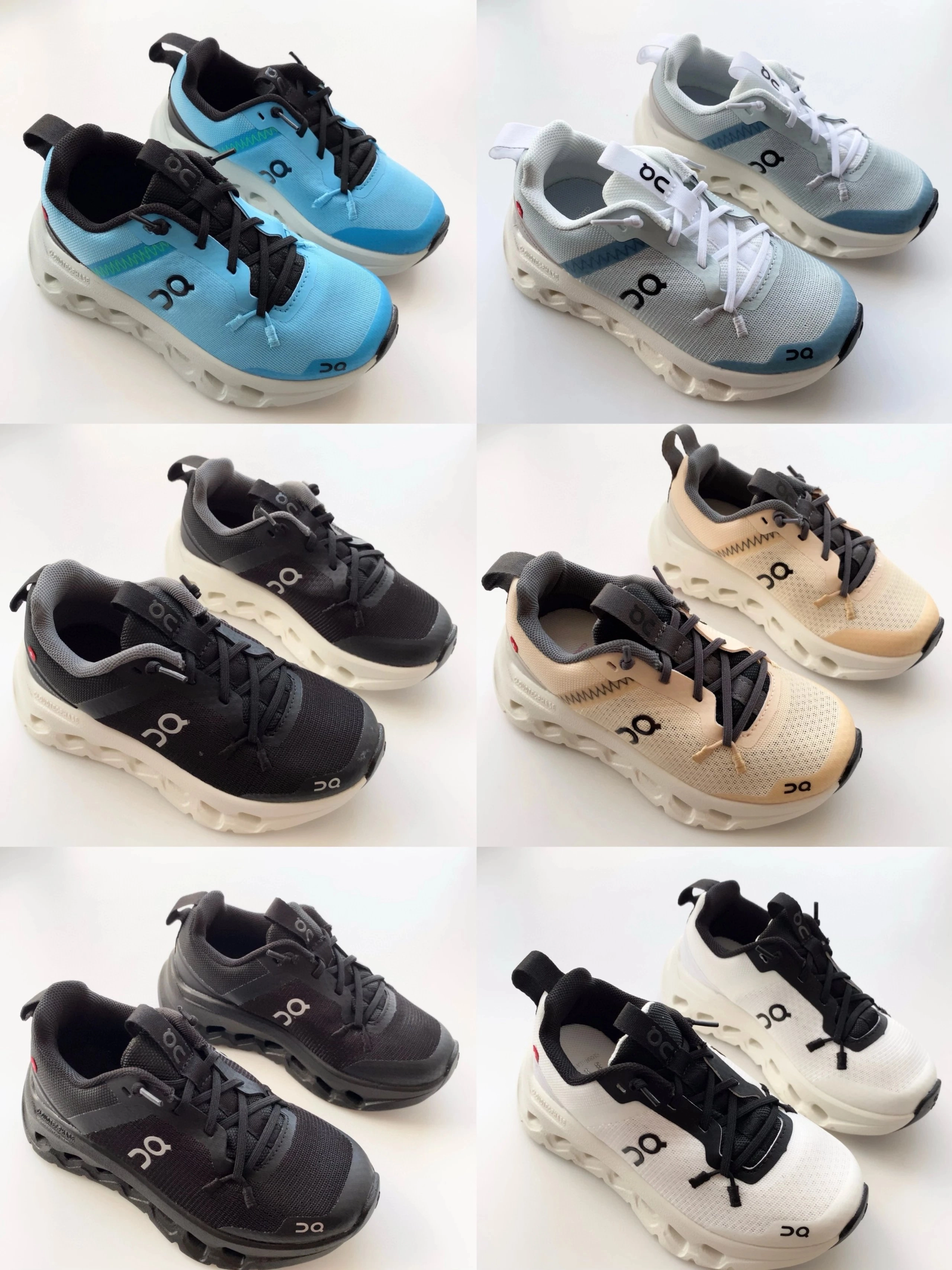 On Cloudmonster Running Shoes - Sky Blue Black Mesh