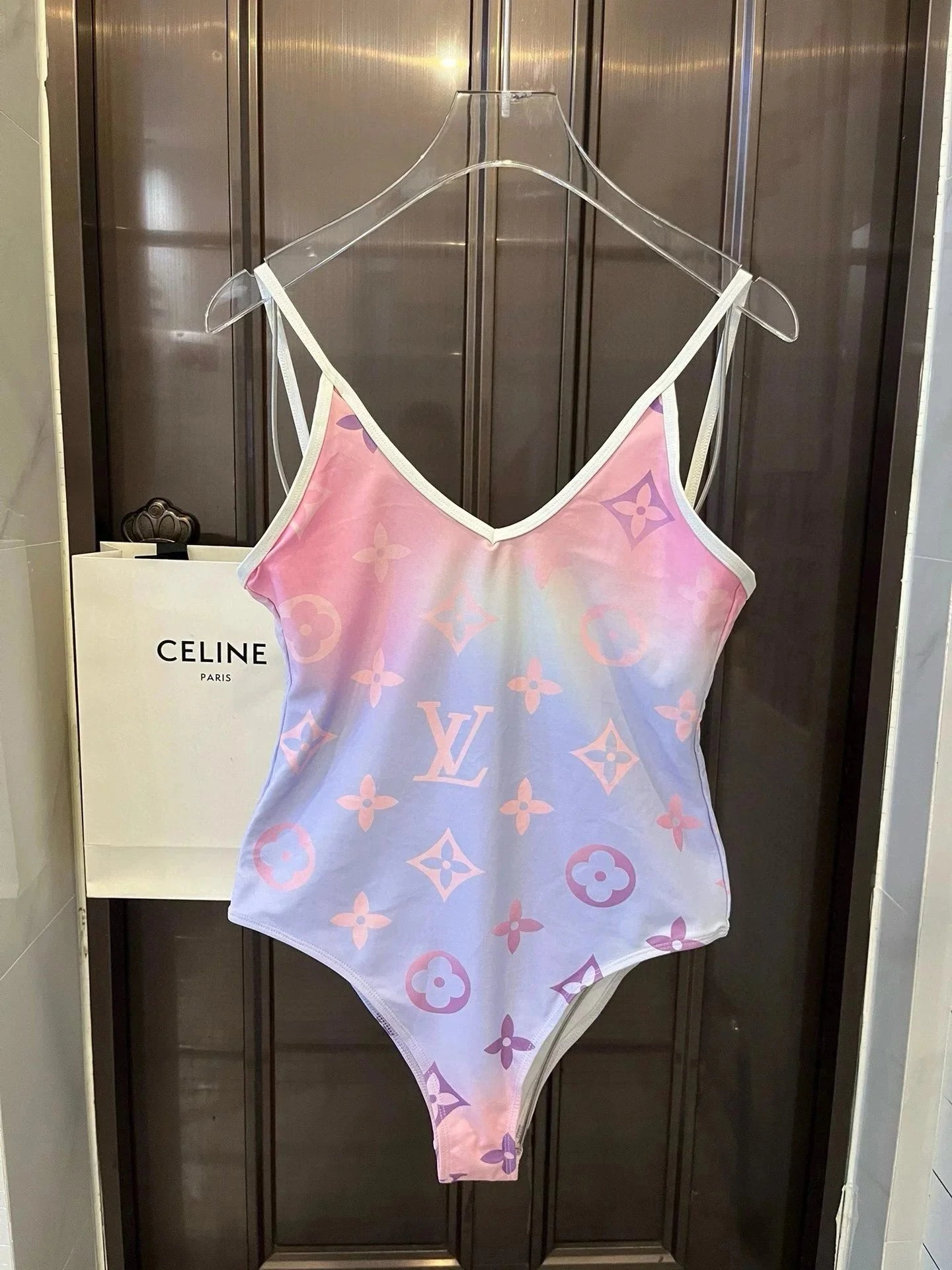 Louis Vuitton Monogram Gradient Bodysuit with White Trim