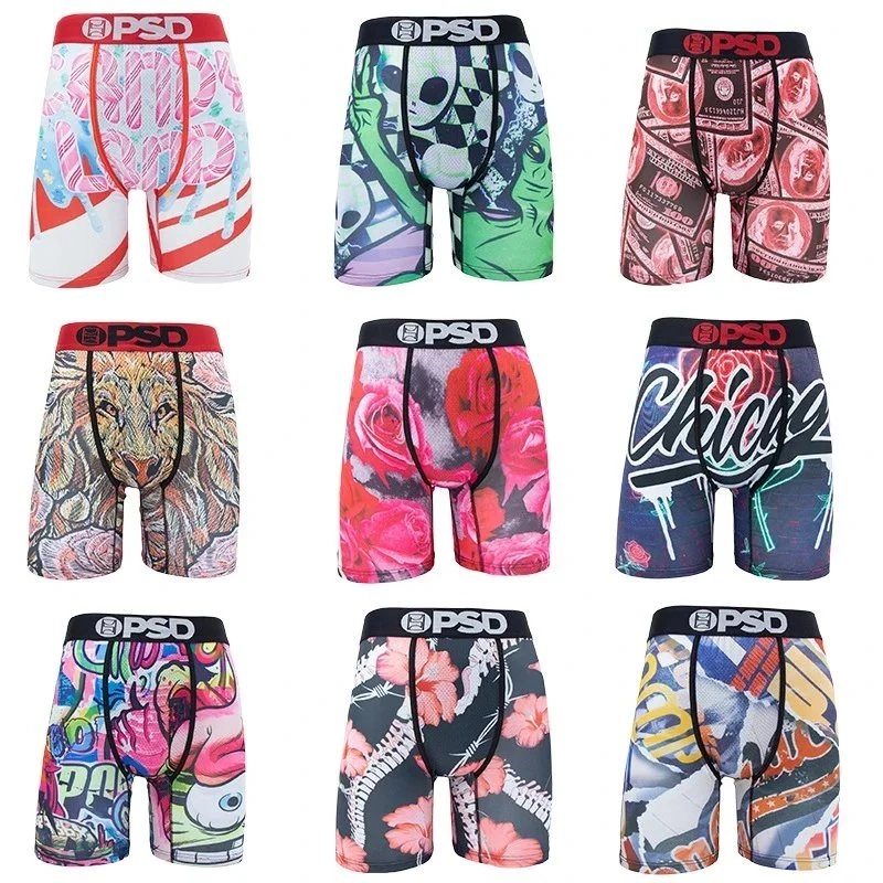 PSD Graphic Print Boxer Briefs - Lion Head Design