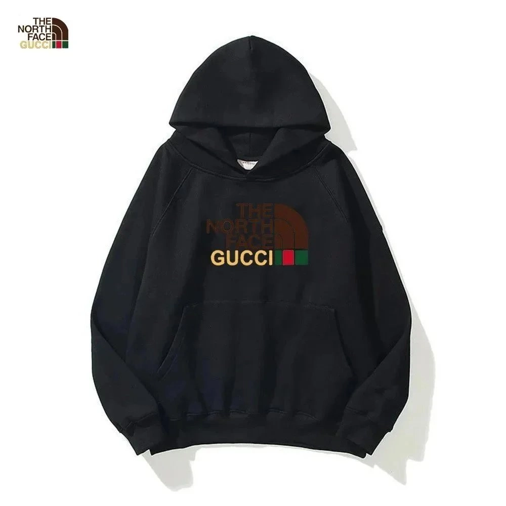 The North Face x Gucci Black Hoodie with Logo Patch