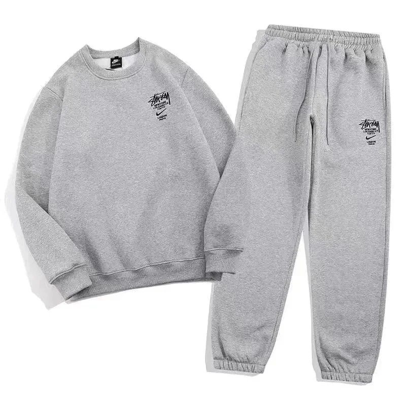 Stussy x Nike Collaboration Grey Sweatshirt and Jogger Set